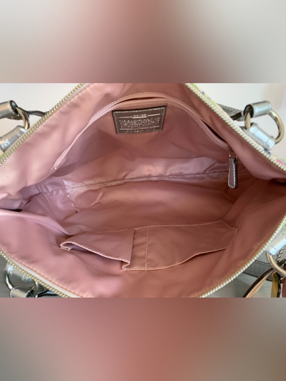 Coach bag purse Multicolor C logo shoulder bag tote designer discontinued y2k - Picture 8 of 12